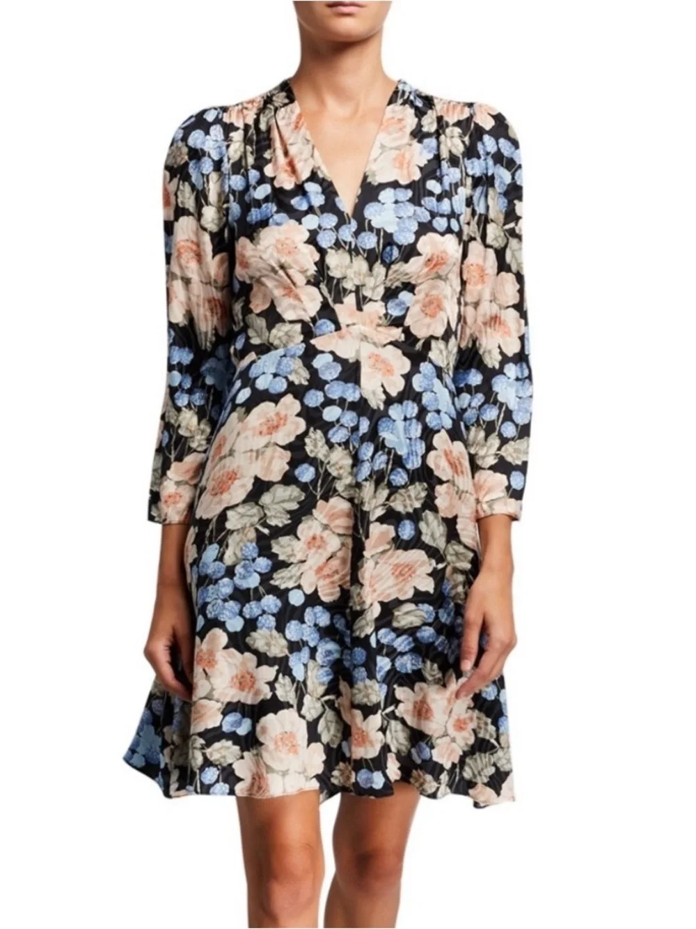 Rebecca Taylor Rose Long Sleeve Mini Dress